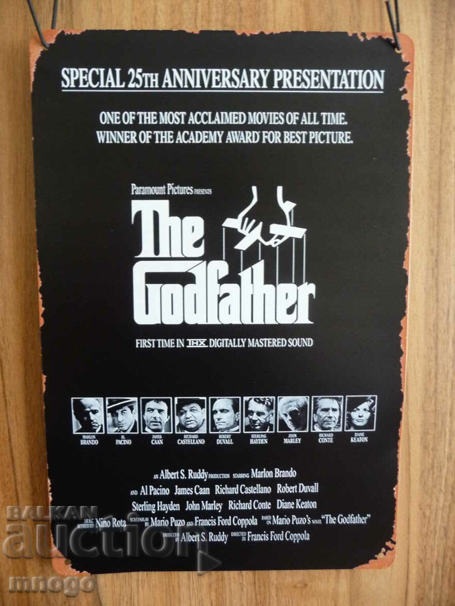 Μεταλλική πλάκα The Godfather The Godfather αφίσα ειδική έκδοση