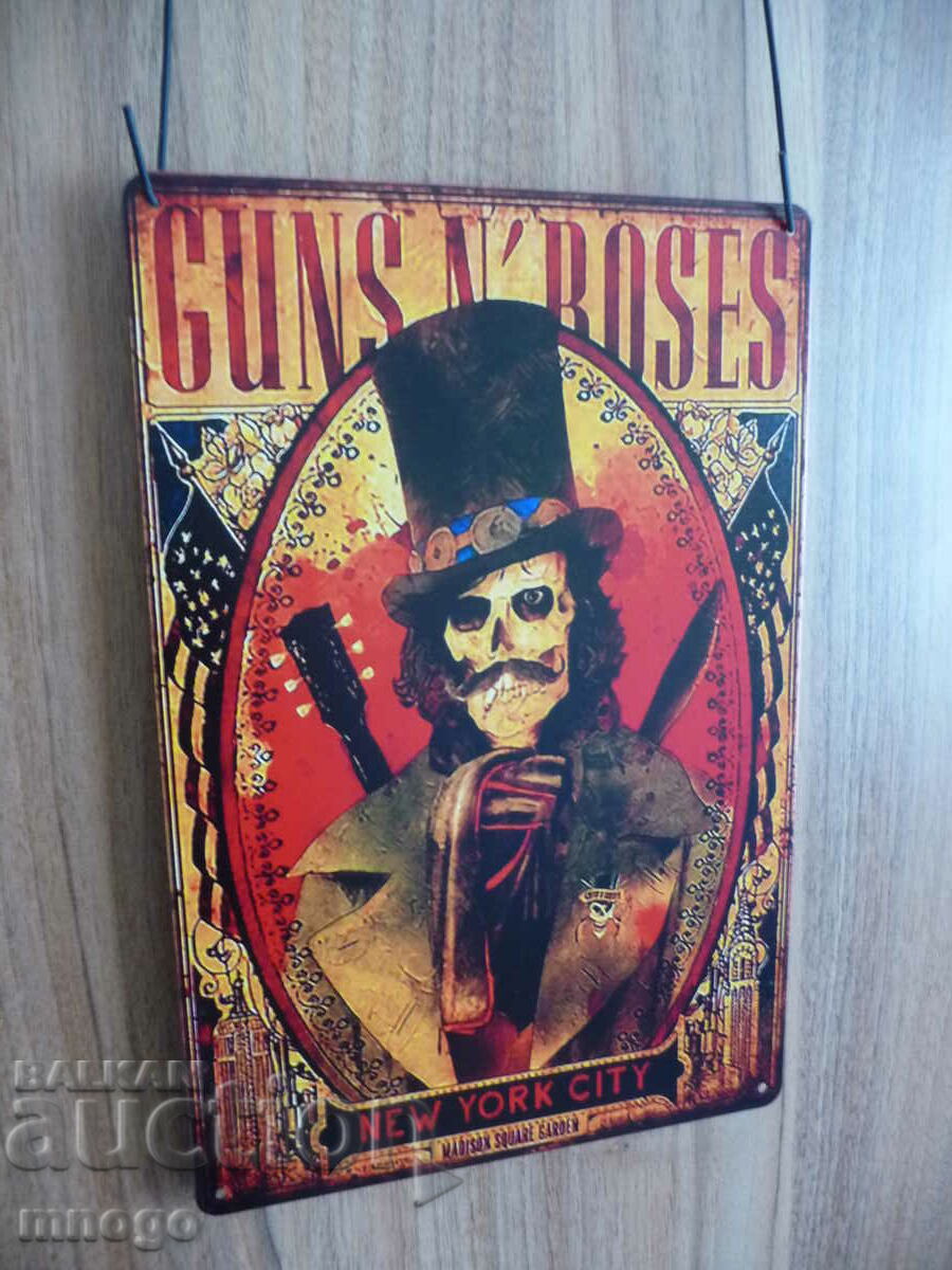 Metal sign Guns n' Roses in New York city rock band Axel with price 22.00 BGN | € 11.25