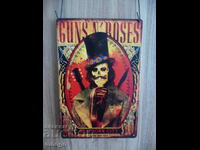 Metal sign Guns n' Roses in New York city rock band Axel