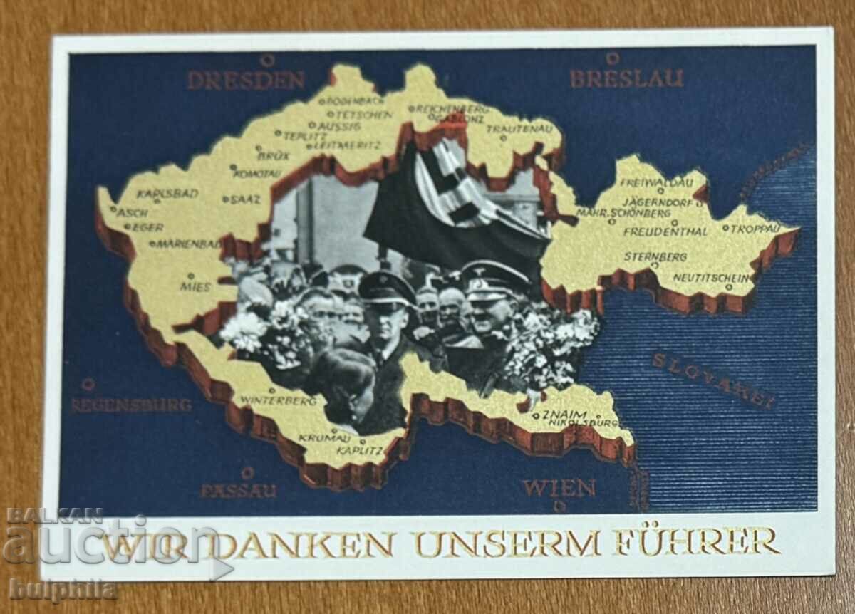 Al treilea Reich, carte poștală originală, Hitler.