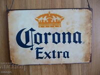 Metal sign for beer Corona Extra nice bottle advertising beer