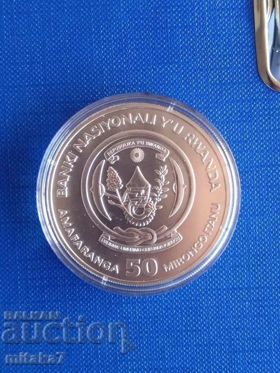 Ασημένιο νόμισμα 1 ουγκιά, ουγγιά Αφρικής 2008, Ρουάντα με τιμή € 299.00 | 584.80 BGN