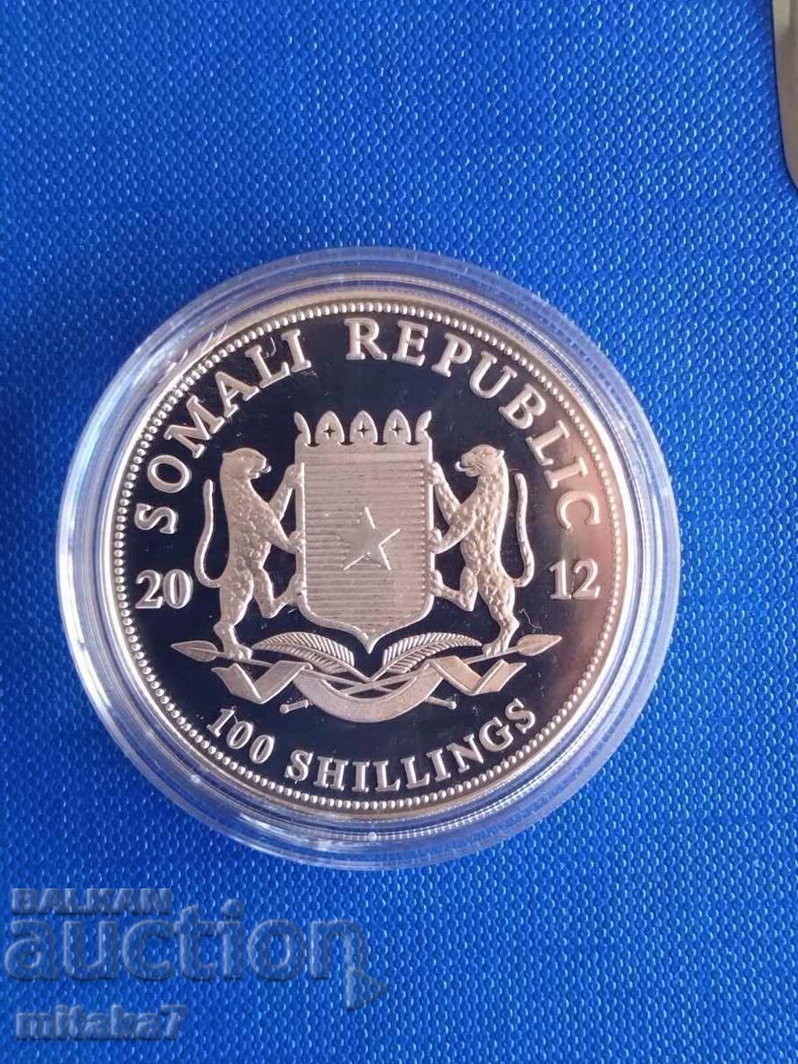 African wildlife silver coin, 1oz, 2012, Somalia with price 180.00 BGN | € 92.03