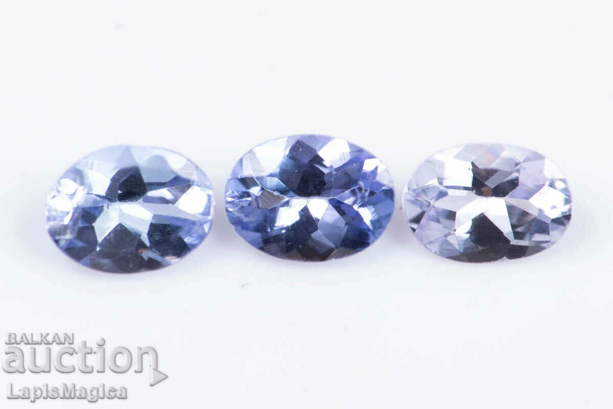 3 τεμάχια τανζανίτης 0,49ct 4x3mm οβάλ κοπή #6