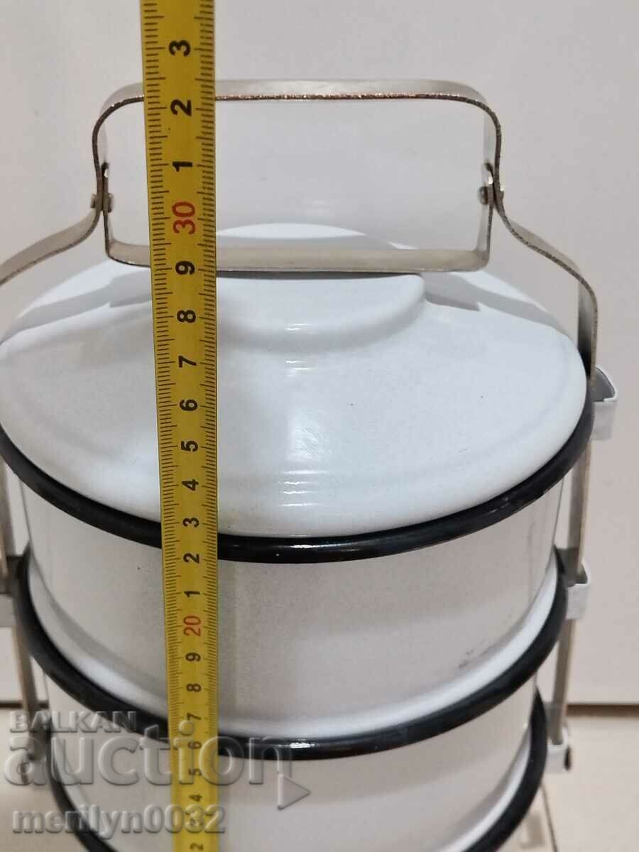 Jugs for food 3 pieces seferitas metal vessel enamel NRB - 5 Jugs for food 3 pieces seferitas metal vessel enamel NRB - 5