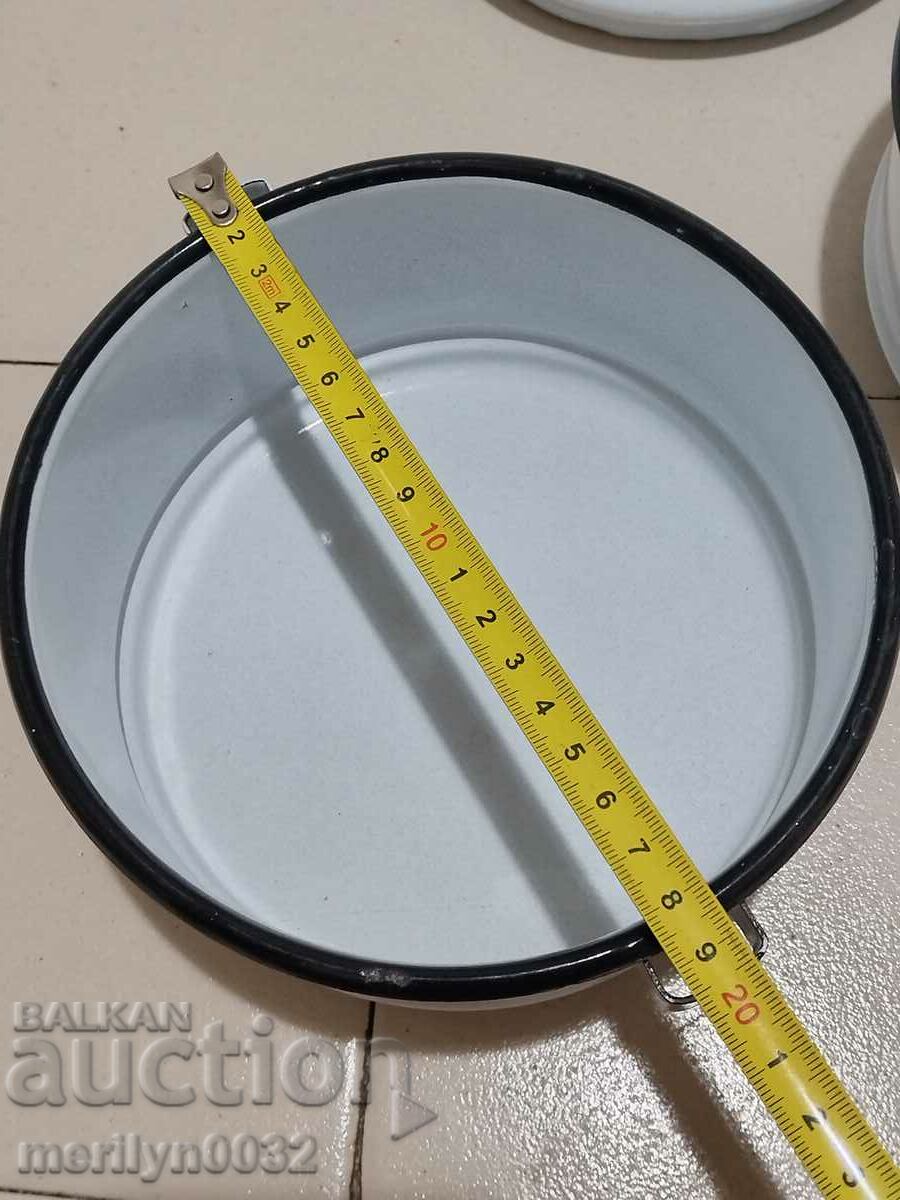 Jugs for food 3 pieces seferitas metal vessel enamel NRB - 6 Jugs for food 3 pieces seferitas metal vessel enamel NRB - 6