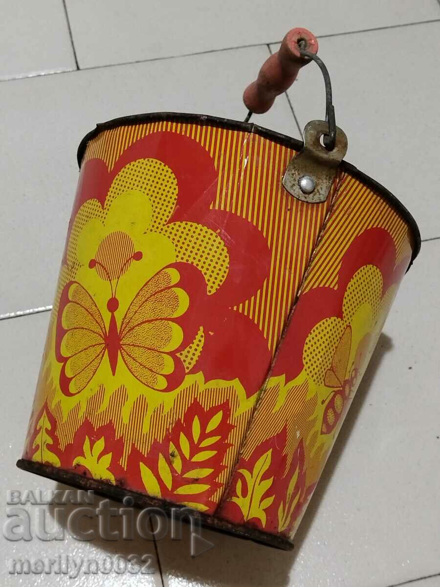 Auction Children's tin toy bucket, USSR bucket Auction Children's tin toy bucket, USSR bucket
