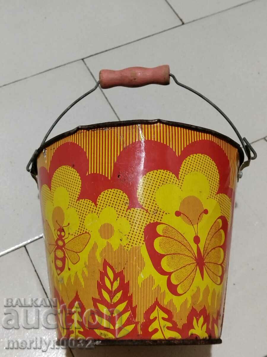 Children's tin toy bucket, USSR bucket