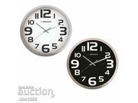 Wall clock Zurich, 25 cm., large numbers, quartz, black,