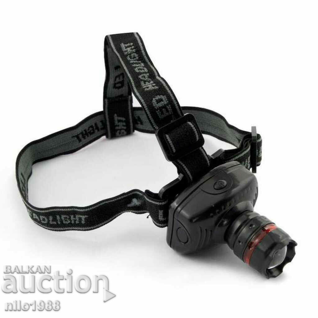 Headlamp, 1W, LED, Zoom, 60 lumens, 150000 hours, black