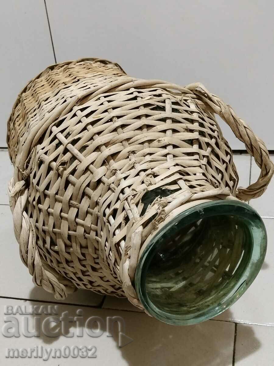 Antique Wicker Wicker Glass Jar - 7 Antique Wicker Wicker Glass Jar - 7