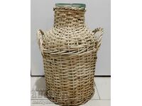 Antique Wicker Wicker Glass Jar