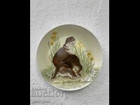 Collectible porcelain plate - otter. #5917