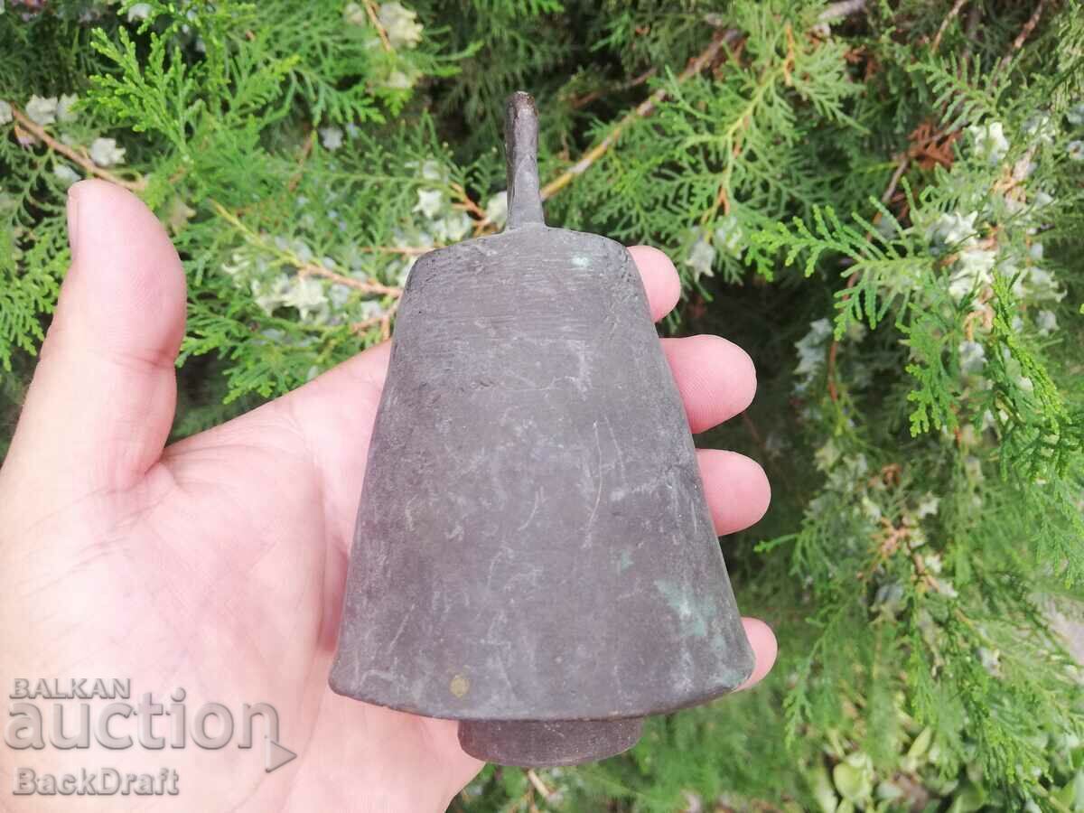 OLD BRONZE TANK BELL, CYLINDER, PUSH, BELL - 6
