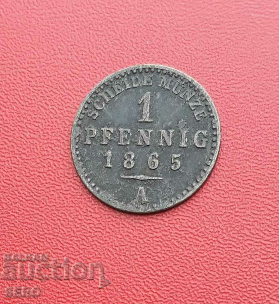 Γερμανία-Σαξονία-Βαϊμάρη-Eisenach-1 pfennig 1865 A