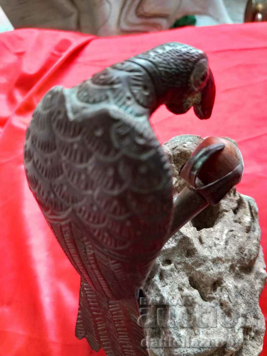 Old Author's Bronze Sculpture Bird on a Rock - 5