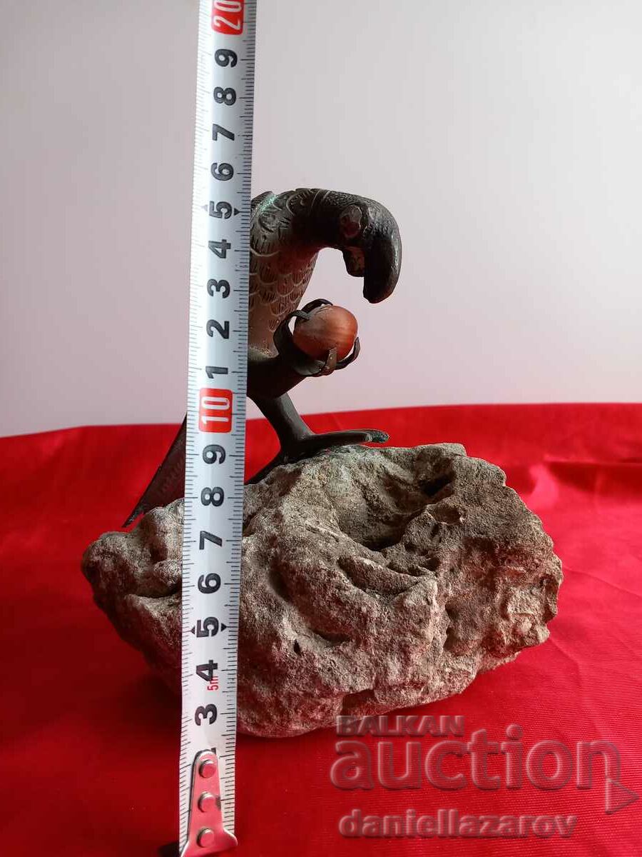 Old Author's Bronze Sculpture Bird on a Rock - 6