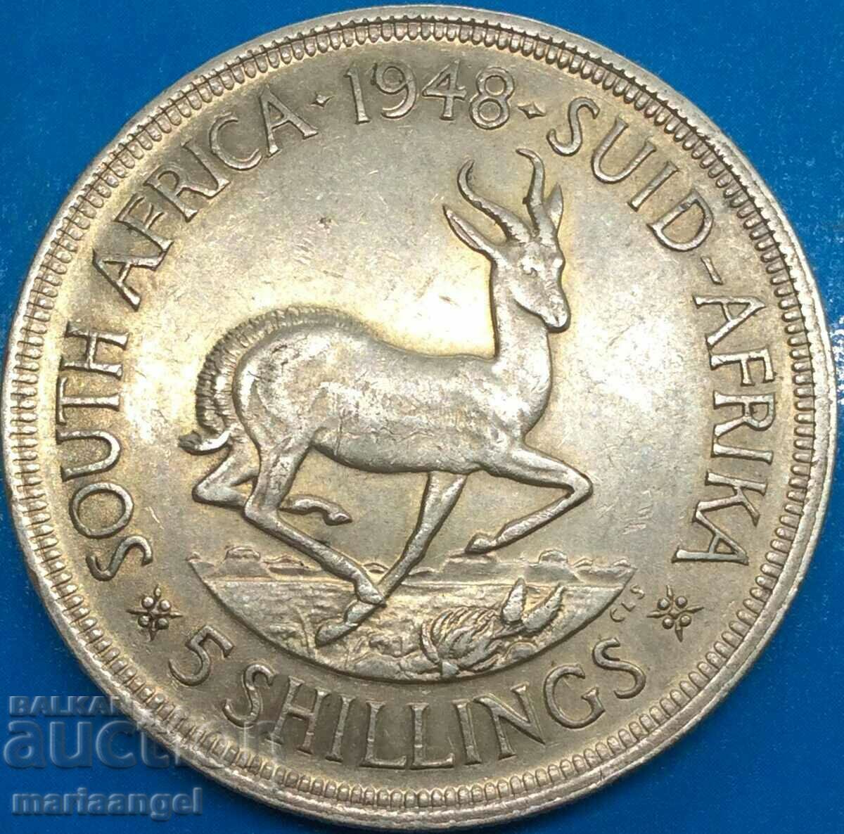 South Africa 5 Shillings George VI Thaler 1948 Gold Patina