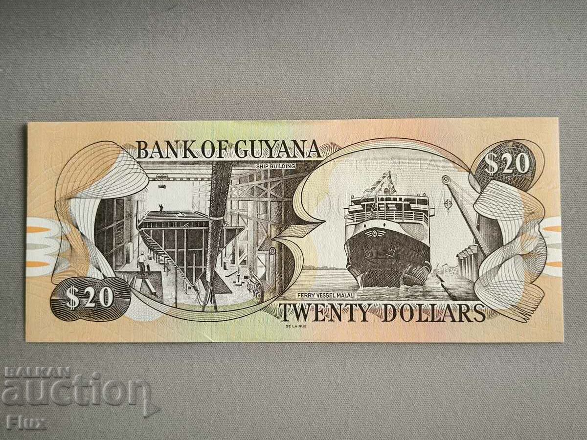 Banknote - Guyana - 20 Dollars UNC | 2018 with price 4.25 BGN | € 2.17
