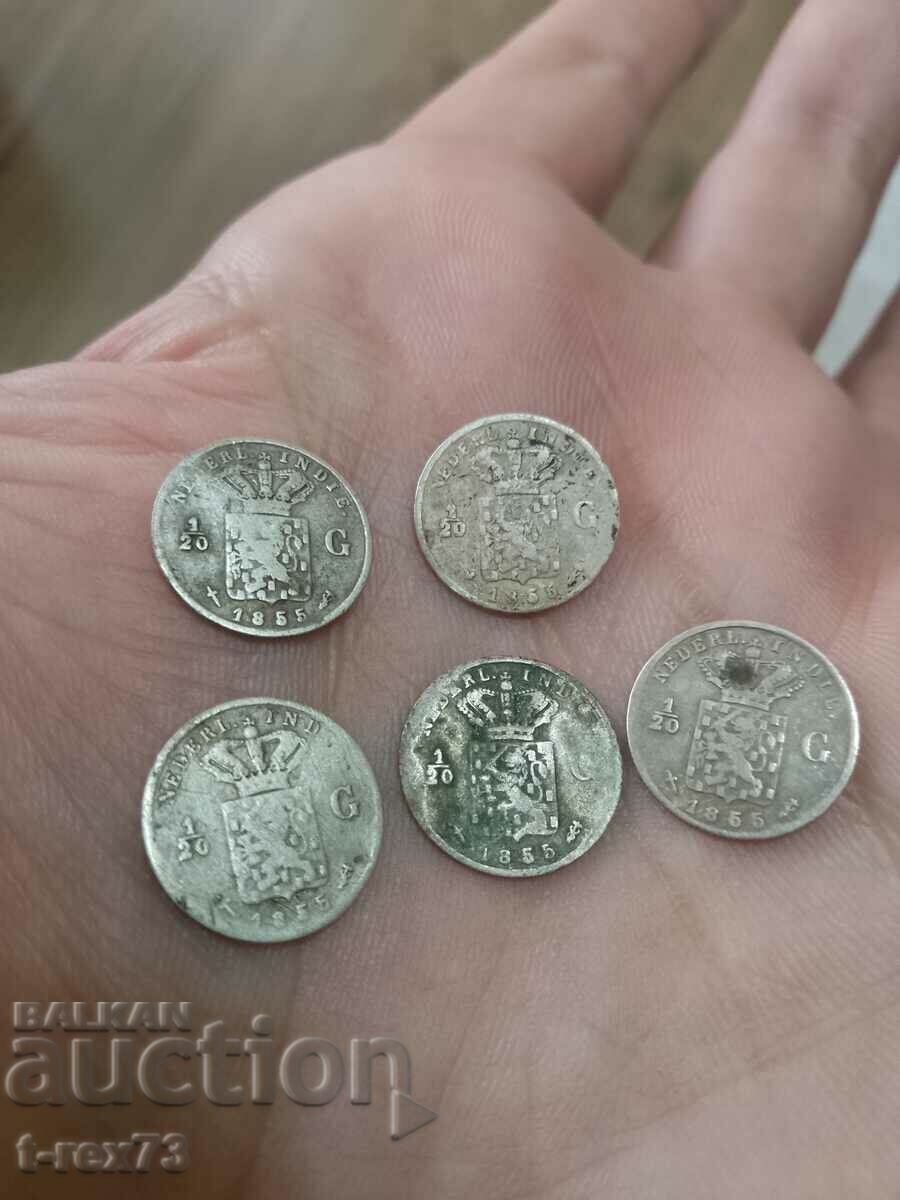 Ολλανδία Ινδία Lot Silver 1855