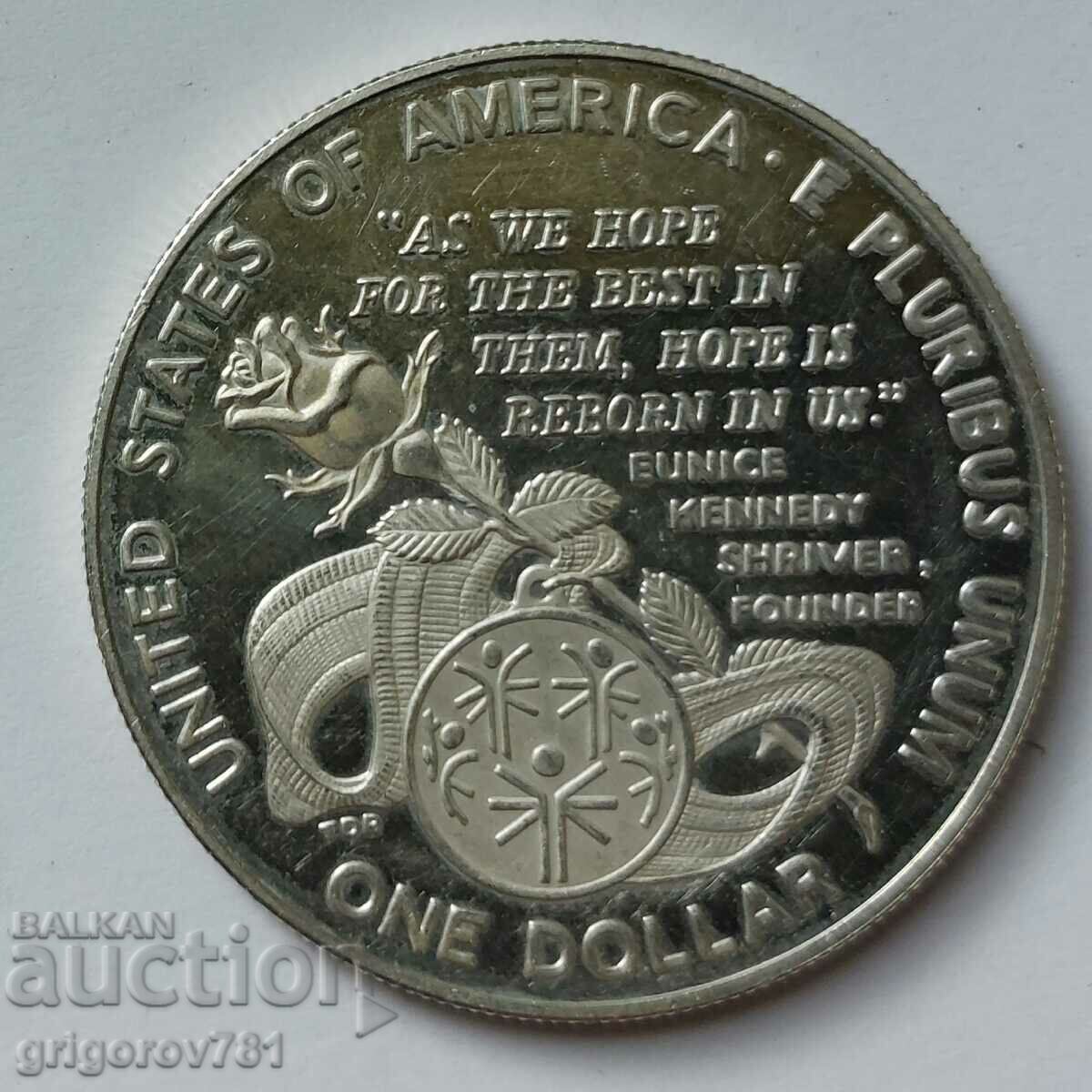 Ασημένιο νόμισμα 1 δολαρίου ΗΠΑ 1995 Παραολυμπιακό ασημένιο νόμισμα με τιμή € 46.02 | 90.01 BGN