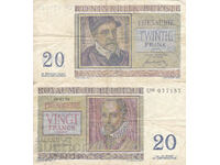 tino37- BELGIA - 20 FRANC - 1950 - F+