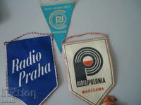 Three vintage collectible flag flags radio