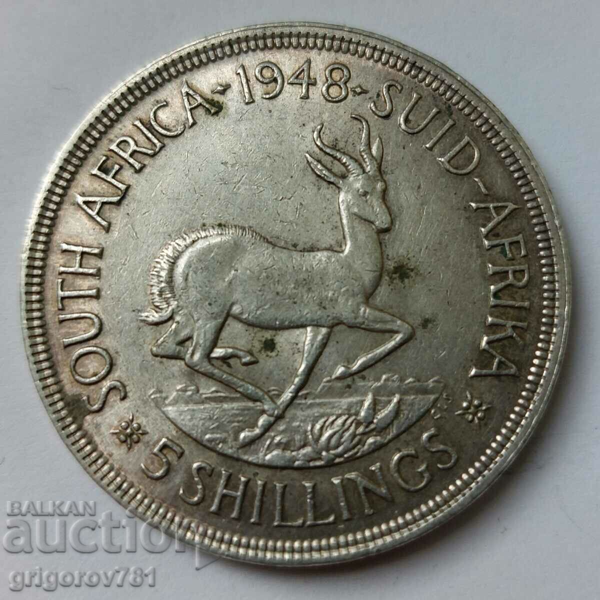 5 Shilling Silver 1948 South Africa - Silver Coin #1