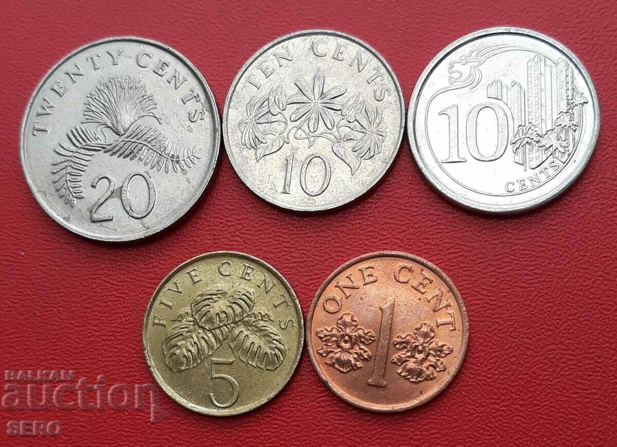 Singapore lot of 5 coins