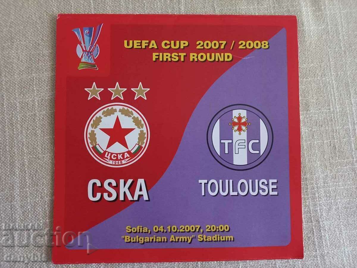 Program de fotbal - CSKA - Toulouse 2007