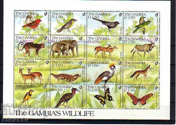 1992 Fauna din GAMBIA 3 blocuri de 16 m.**