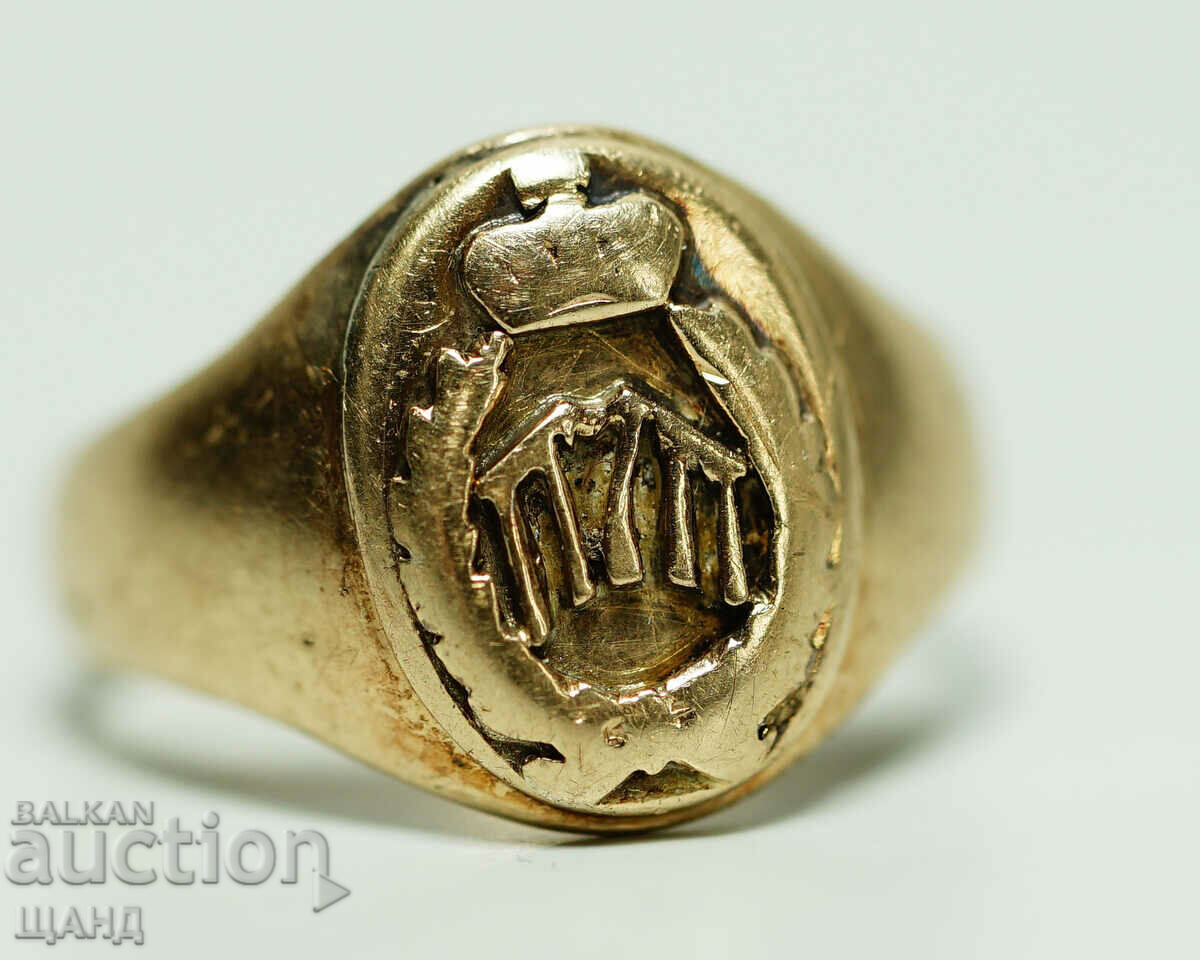 Royal Military Officer's 14K Gold Ring 7th Infantry Regiment