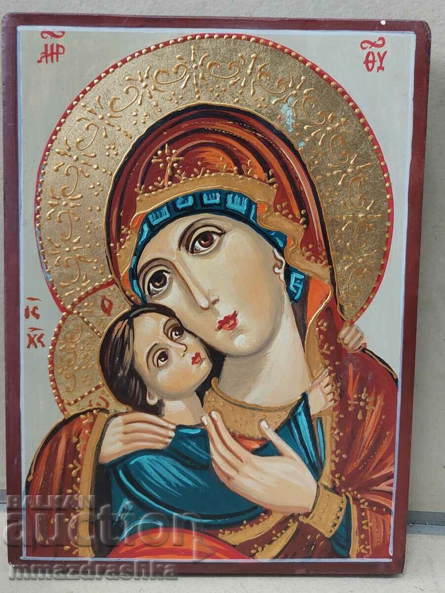 Madonna and Child icon, handmade