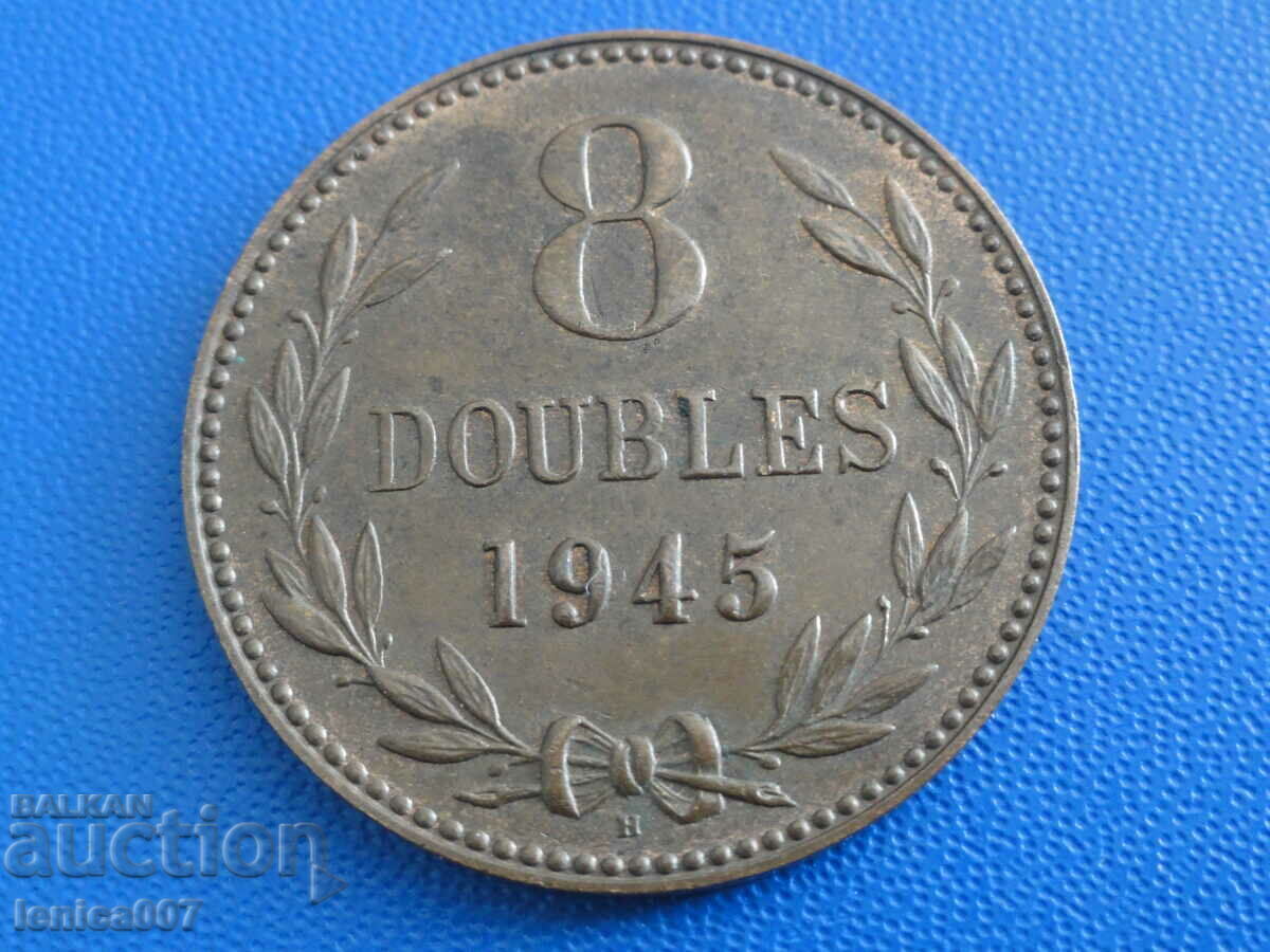 Guernsey 1945 - 8 AUNC duplicates Guernsey 1945 - 8 AUNC duplicates