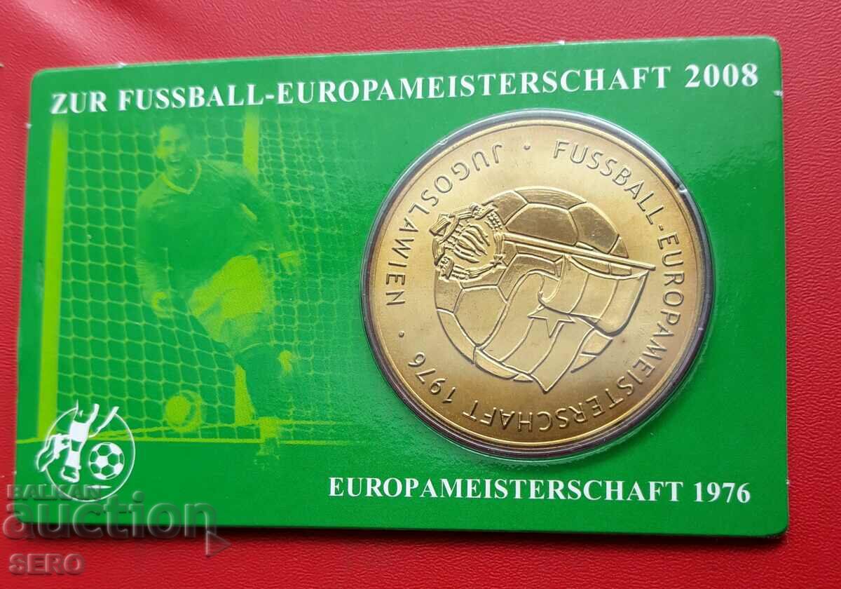 Switzerland and Austria - card with a medal for EUR. in football 2008