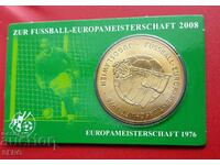 Switzerland and Austria - card with a medal for EUR. in football 2008