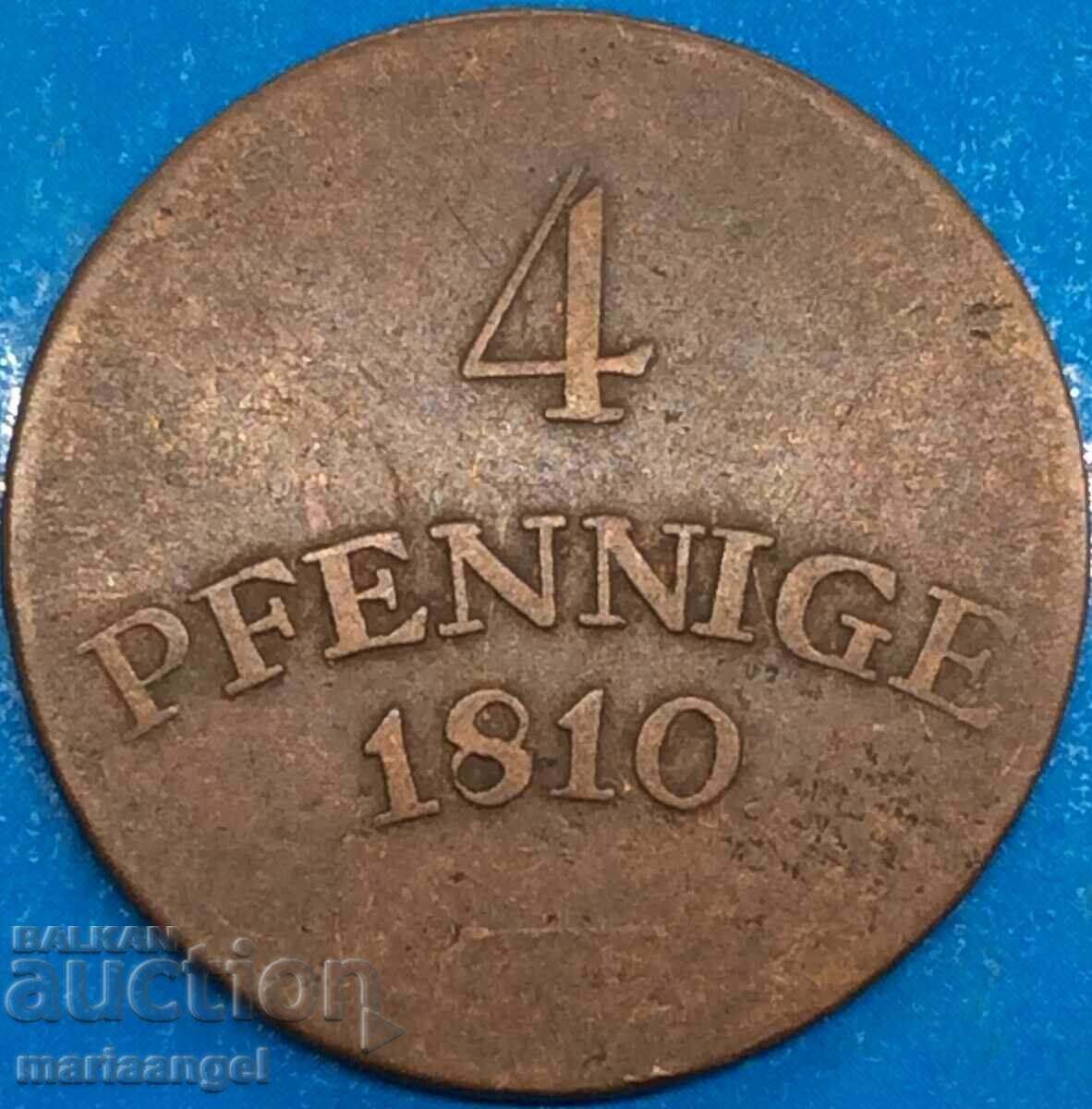 Saxe-Weimar-Eisenach 4 pfennig 1810 Germany