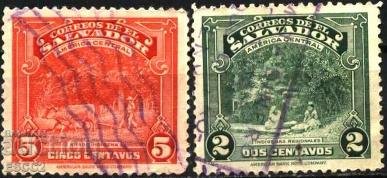 Stamped stamps National Motifs 1938 of Salvador