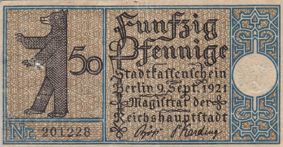 tino37- ΓΕΡΜΑΝΙΑ - 50 PFENNIG - 1921 - XF με τιμή 4.80 BGN | € 2.45 tino37- ΓΕΡΜΑΝΙΑ - 50 PFENNIG - 1921 - XF με τιμή 4.80 BGN | € 2.45