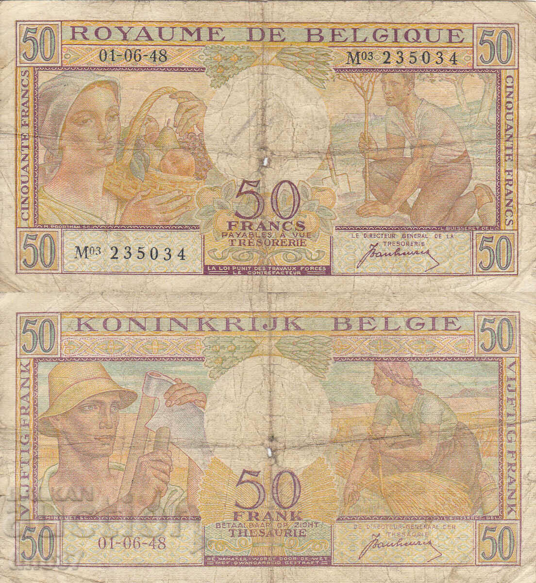 tino37- BELGIUM - 50 FRANC - 1948