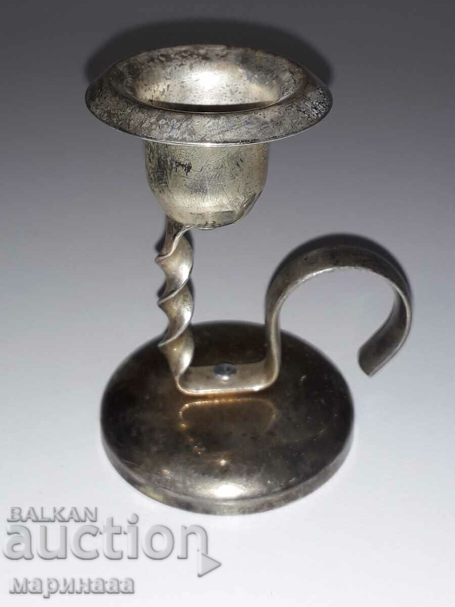 OLD CANDLESTICK. SILVER BRONZE