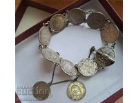 Silver coin bracelet 50 cents 1883.1891/1910/12/13.