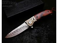 Knife, pocket knife, folding knife, Damascus steel