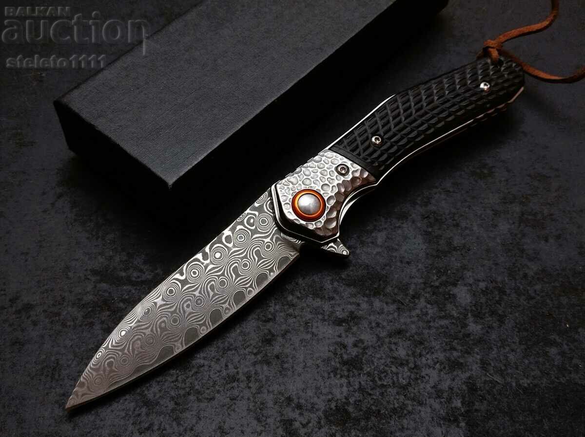 Knife, pocket knife, folding knife, Damascus steel