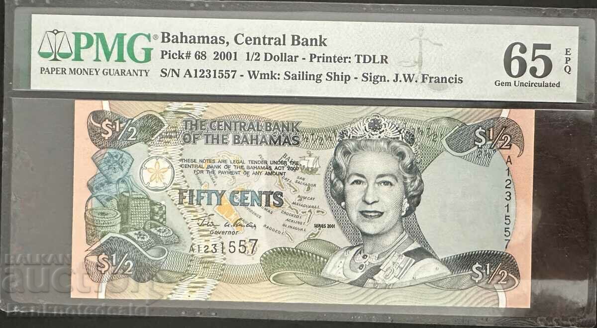 Bahamas 20 Dollars 2000 Pick 68 PMG 65