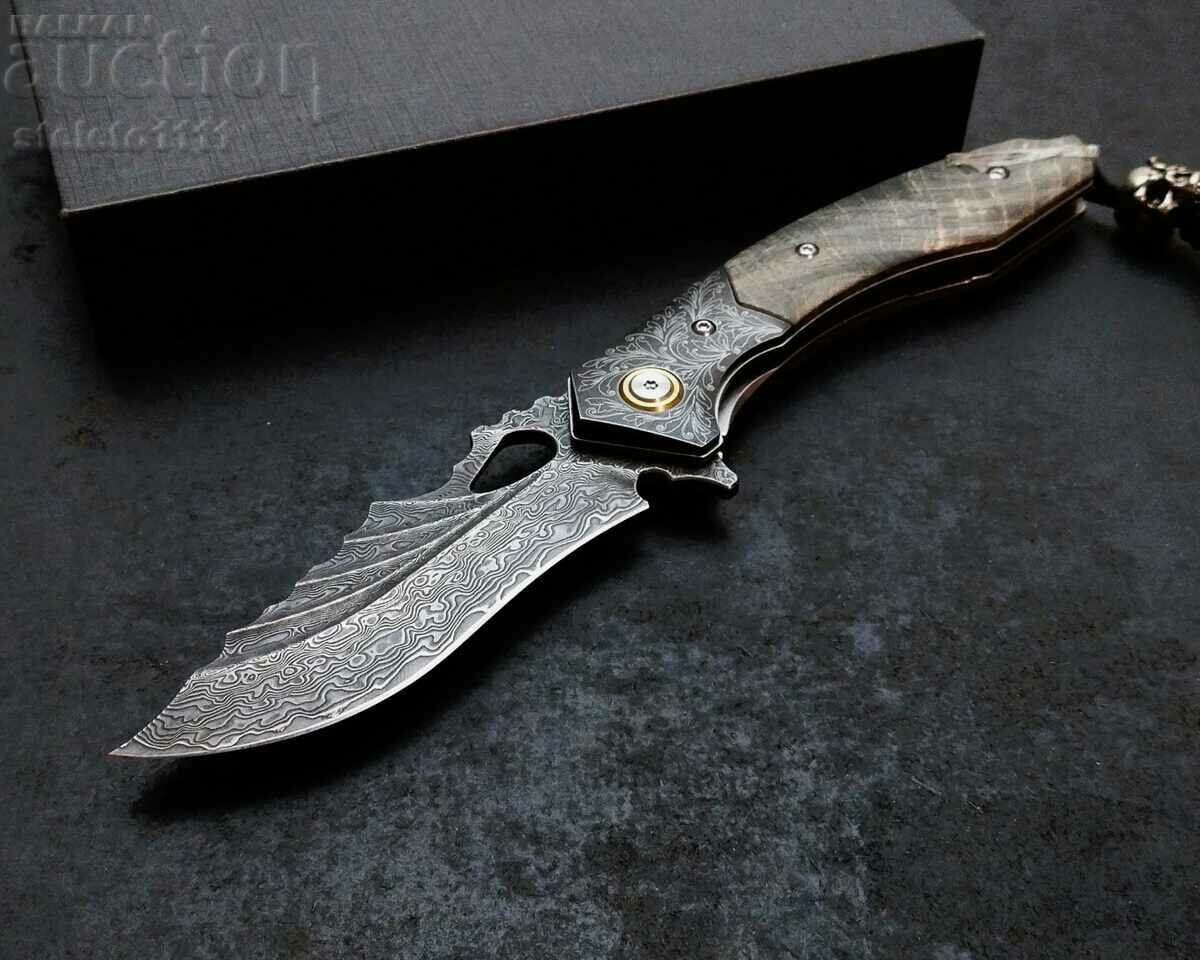 Knife, pocket knife, folding knife, Damascus steel