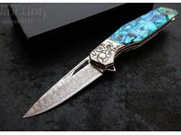 Knife, pocket knife, folding knife, Damascus steel