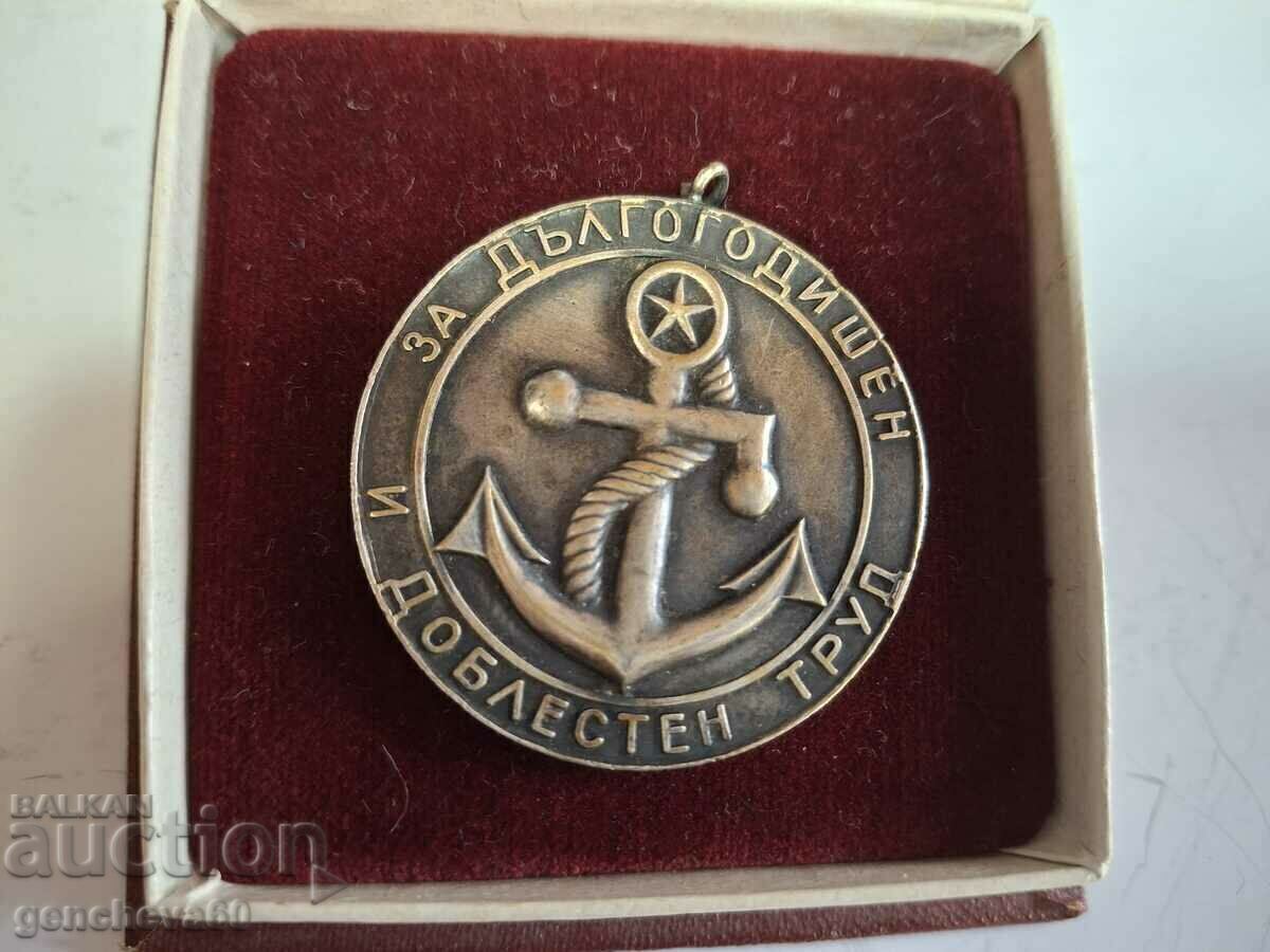 Rare medal for 15 years of honorable work in the Bulgarian Merchant Fleet (BMF) in a box - 5 Rare medal for 15 years of honorable work in the Bulgarian Merchant Fleet (BMF) in a box - 5