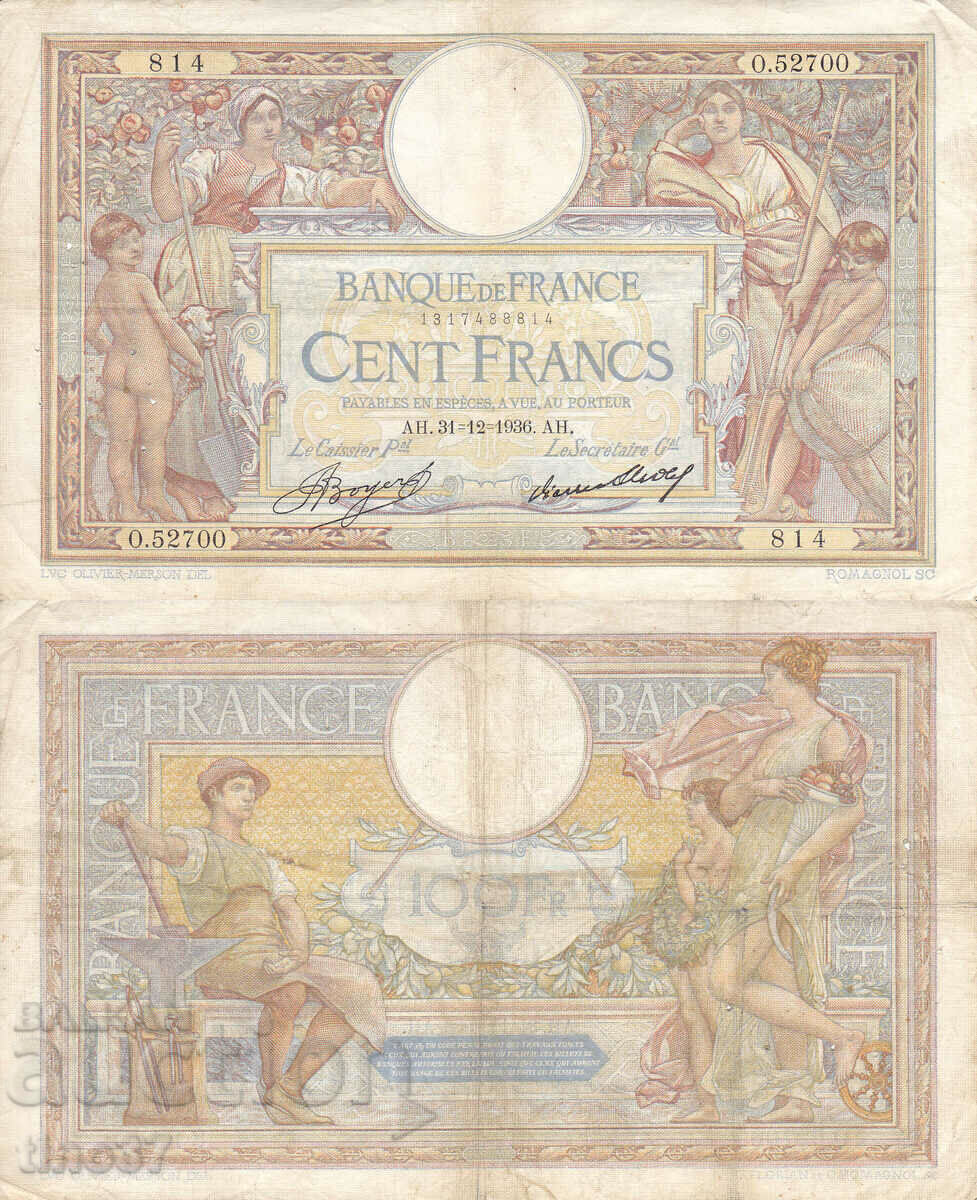 tino37- FRANCE - 100 FRANC - 1936 - F+