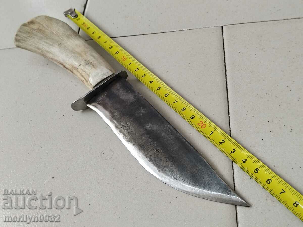 Hunting knife with a deer antler handle - 5